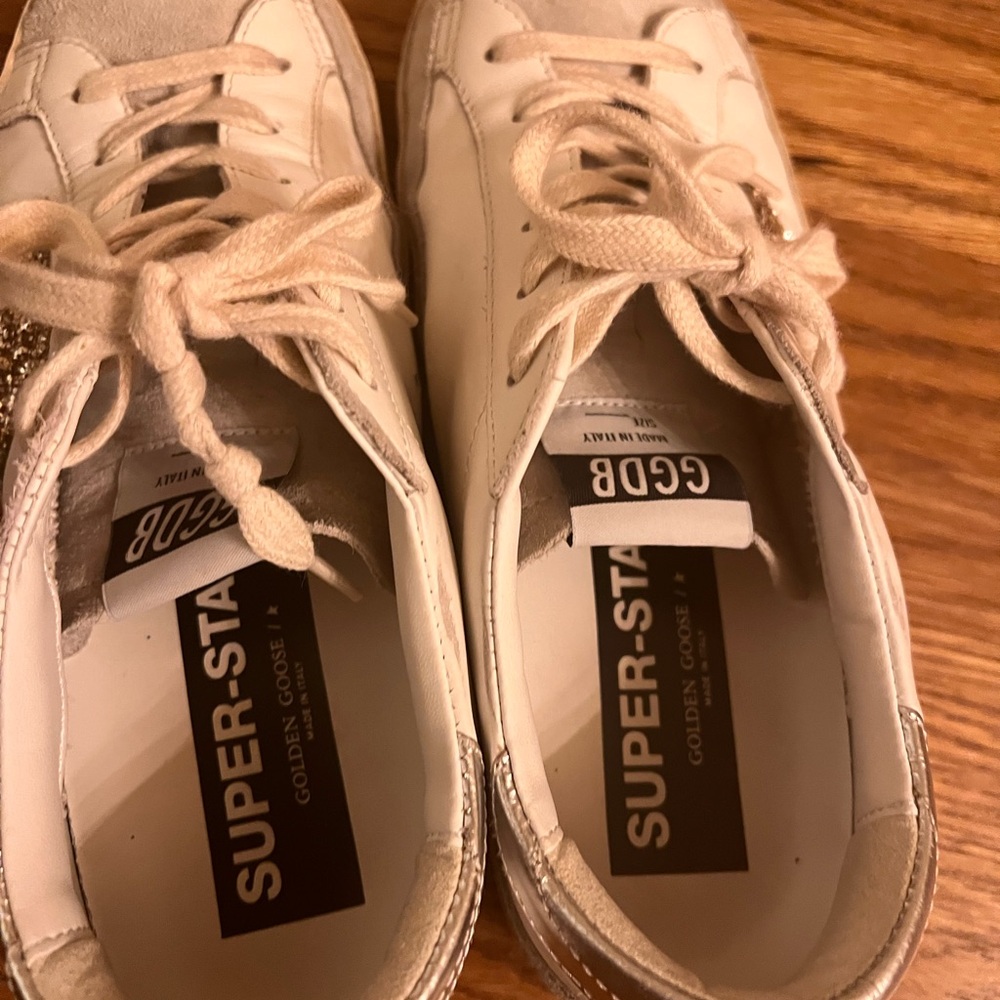 Golden Goose Superstar White Sneakers - Picture 7 of 9